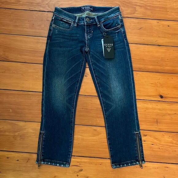 *Guess* NWT Sz 25 1981 Stretch Ankle Zip Crop Ankle Jeans - Picture 2 of 14